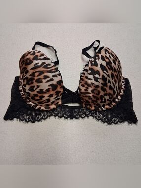 La SENZA Leopard Lace-Trim Push-Up Bra - Black & Brown